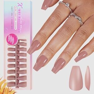 300 Pieces GelX Medium Coffin Press On Nails